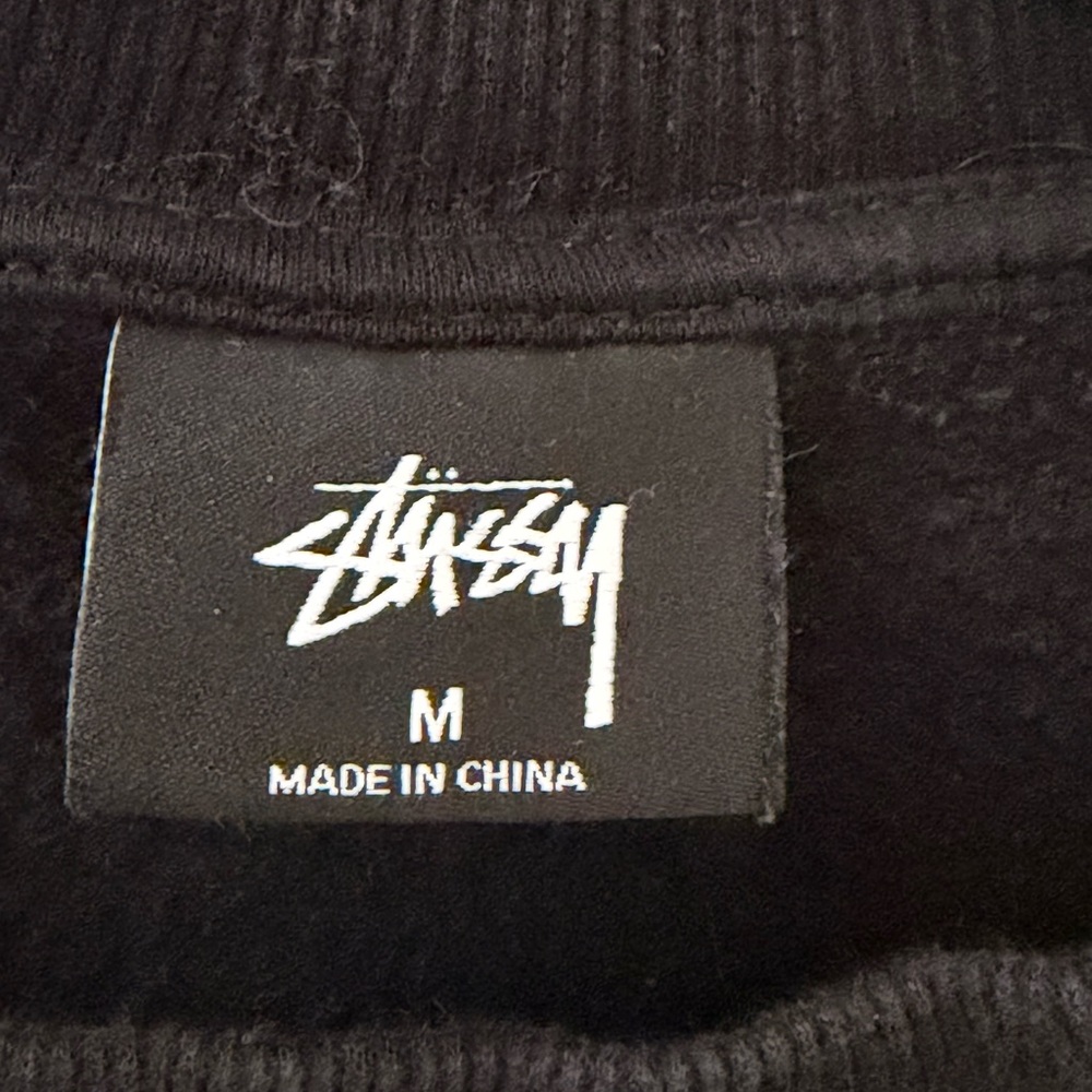 Stussy Black Crewneck with White Script Logo - Picture 8 of 8
